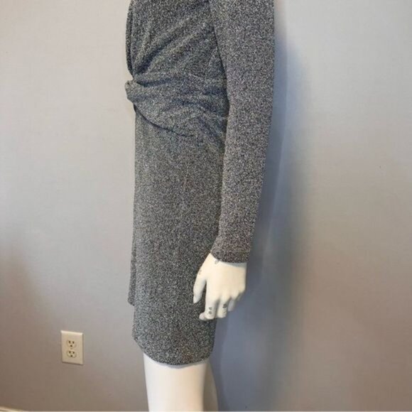 NWT Zara Mini Silver Dress With Metallic Thread Bloggers Favorite Size L - Picture 10 of 11